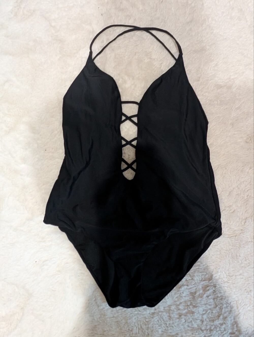Black Strappy V-Neck Bodysuit